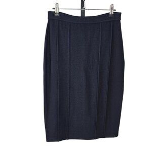 St. John Collection Womens Black Knee Length Pencil Skirt, Santana Knit, Size 4